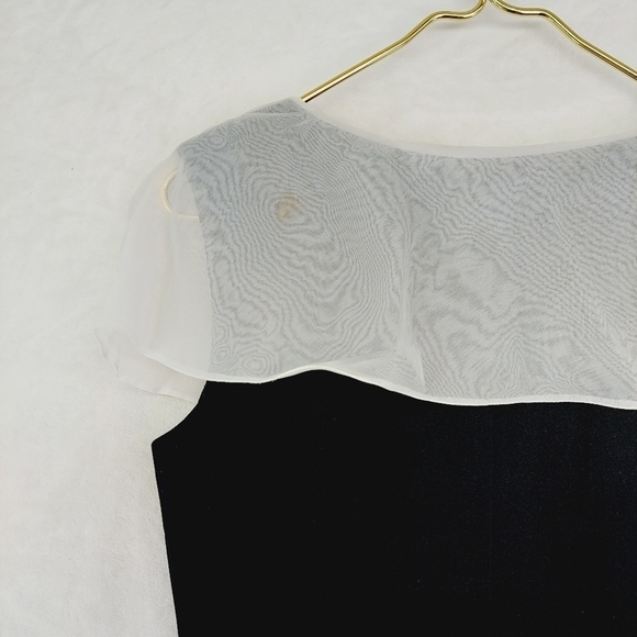 Talbots Black & White Sleeveless Formal Pencil Dress 1049 - Picture 5 of 8